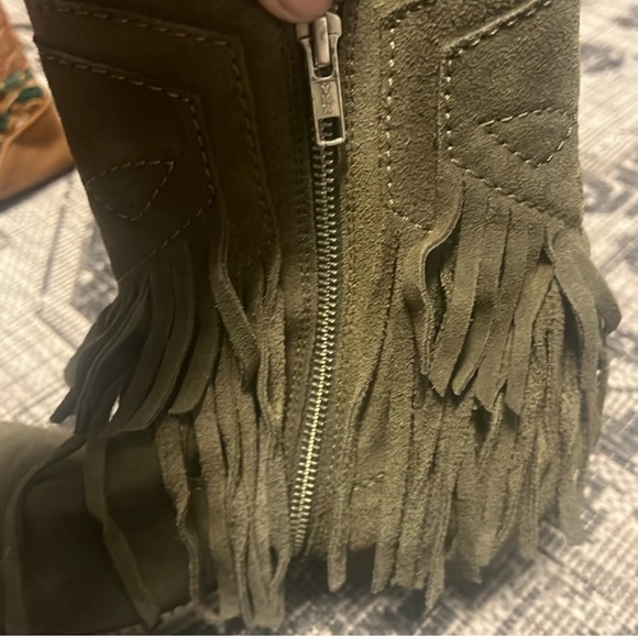 #116. NWOT my offer is Firm! Free People Lawless Suede Fringe Boots - Picture 7 of 13